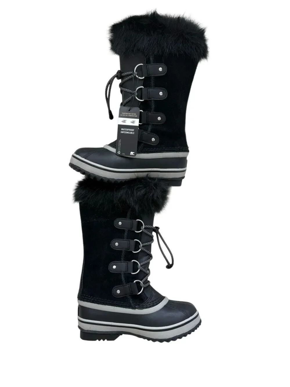 NWT Sorel Kids Black Joan of Arctic Suede Waterproof Winter Boots Size 1
